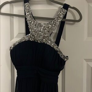 Elegant Black Dress with Silver Embellishments